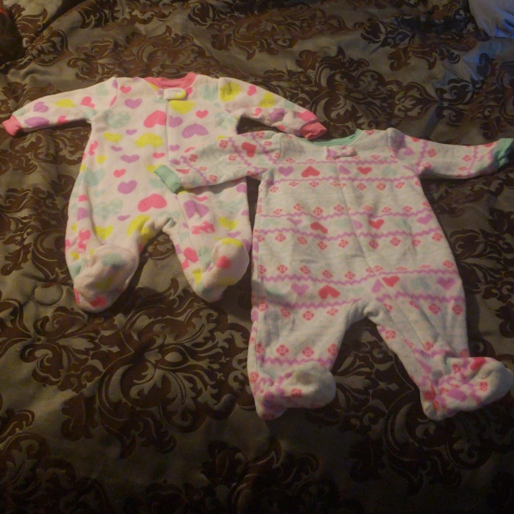 2pk, 0-3m Garanimals Warm Blanket Footie Sleepers
